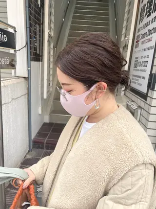 ミディアム カラー 梅田美容室 山崎海波のヘアスタイル