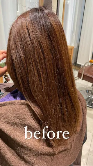 ミディアム カラー eins.hair所属・過去一の柔髪ヘア 🌿einshairのヘアスタイル