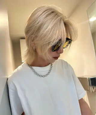 セミロング カラー パーマ ヘアアレンジ メンズ レイヤー/韓国/透明 感/Shionのヘアスタイル