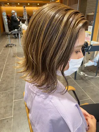 ミディアム Gain池下 レディースのヘアスタイル