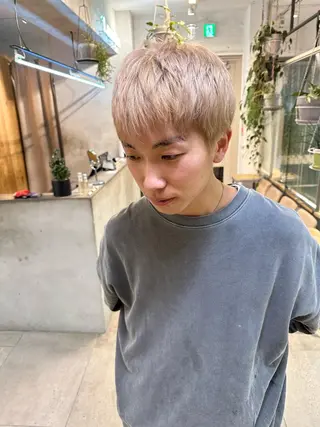 ショート カラー メンズ REINA☁️透明感 カラー/ぷつっと♡のヘアスタイル