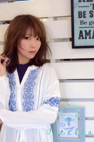 ミディアム カラー パーマ 柴田泰秀sotti. 髪質改善/ブリーチのヘアスタイル