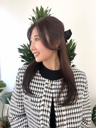 セミロング カラー ヘアアレンジ HIROKO / 透明感暖色カラー🎀のヘアスタイル