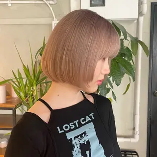 ミディアム カラー ヘアアレンジ 🌷韓国淡色ブリーチ 特化／りの🪽のヘアスタイル