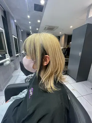 ミディアム カラー 前田 桃花のヘアスタイル