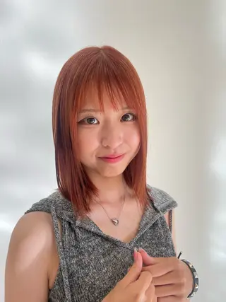 セミロング カラー ブリーチカラー ボブカット🫧のヘアスタイル