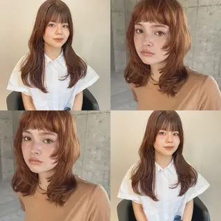 セミロング カラー パーマ ヘアアレンジ 🌼memoto 東三国店🌼のマツエク・マツパデザイン