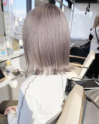ミディアム カラー fuka/梅田/ ミルクティーベージュのヘアスタイル