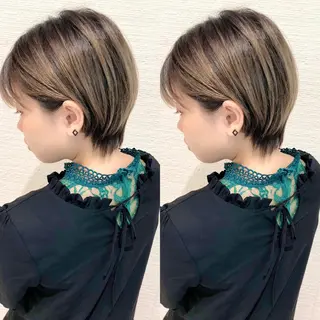 ショート ショート/ボブ/ 白髪ぼかし/しんやのヘアスタイル