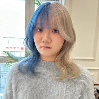 ミディアム レイヤーカット/ ハイトーンchimiのヘアスタイル