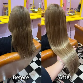 ロング シール+ちび編み込み エクステ梅田🐨のヘアスタイル