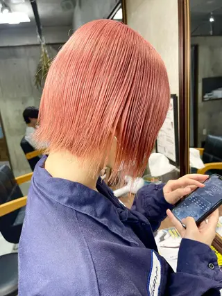 ショート カラー 名古屋のピンク好き かずくん🦩のヘアスタイル