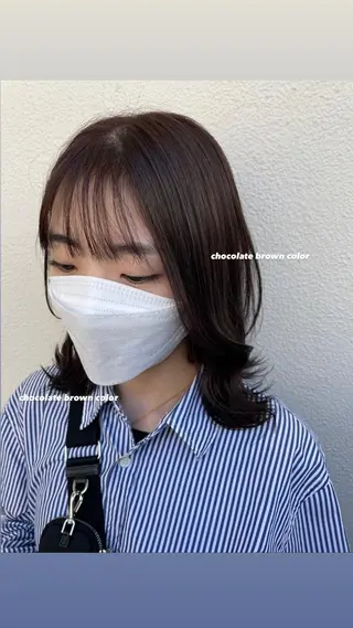 ミディアム カラー パーマ ヘアアレンジ メンズ キッズ ネイル マツエク・マツパ 透明感カラー・レイヤ ー🎀amika🎀のヘアスタイル