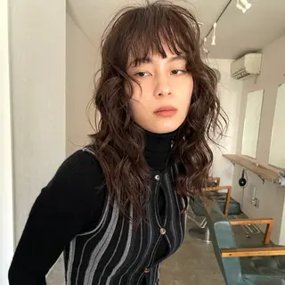 セミロング パーマ 野村矩樂/パーマ /縮毛矯正のヘアスタイル