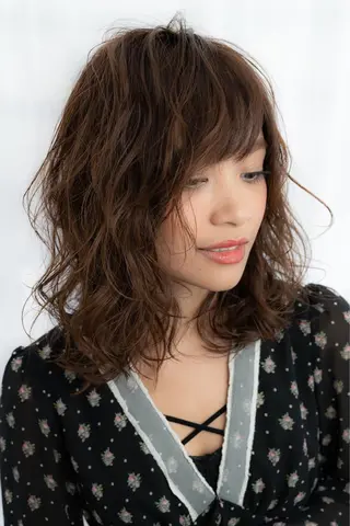 セミロング ヘアアレンジ 松下 倫子のヘアスタイル