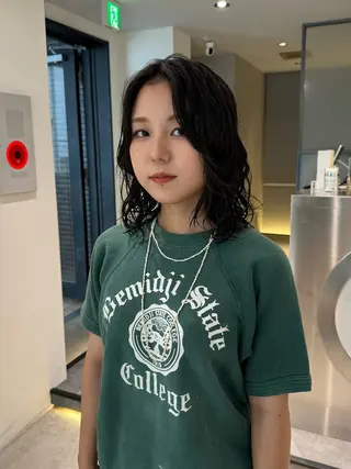 ミディアム パーマ Qin shaire salon 原宿所属・🌿パーマ/ボブ/ レイヤー/Mikiのヘアスタイル