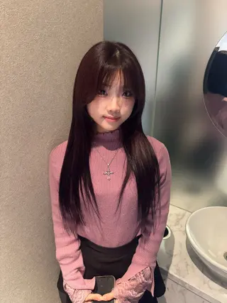 ロング カラー ヘアアレンジ ミルクティー/ピンク カラー/ みう🎀のヘアスタイル