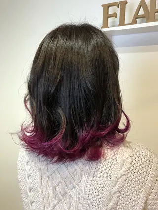 ミディアム カラー 青野 文香のヘアスタイル