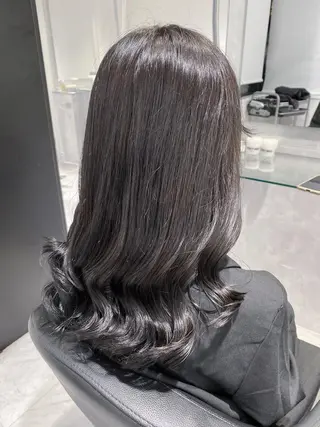 セミロング 透明感♡グレージュ ♡ミルクティー♡のヘアスタイル