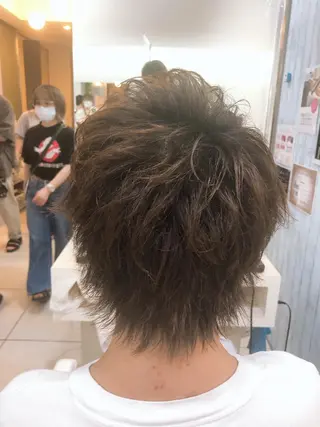 ショート カラー メンズ 髪質改善× ハイライト溝江のヘアスタイル