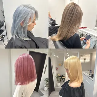 ミディアム カラー ヘアアレンジ SALOWIN京都河原町Suite店所属・外国人風レイヤー/ ハイトーンSHUのヘアスタイル