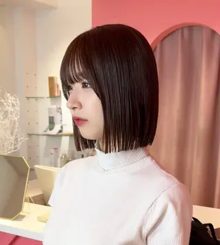 ショート カラー 莉乃/縮毛矯正/髪質 改善/艶カラーのヘアスタイル