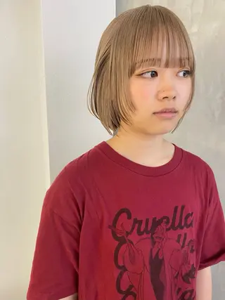 ショート カラー 森貴裕/ベージュ/ パーマ/オリーブのヘアスタイル