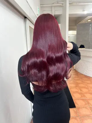 ロング カラー ピンクカラー/ ブリーチなしRINAのヘアスタイル