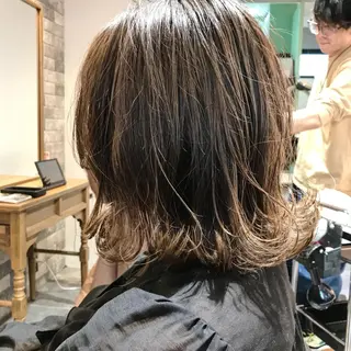 ミディアム 所渉/韓国レイヤー /ウルフカットのヘアスタイル