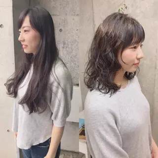 ミディアム カラー パーマ cachecache所属・及川 光のヘアスタイル