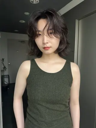 ショート カラー パーマ ボブ/レイヤー/ケア パーマ/リュウタのヘアスタイル