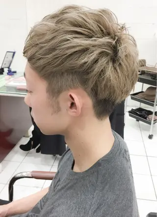 ショート カラー メンズ モテ髪透明感❤️ デイズヘアカラーのヘアスタイル