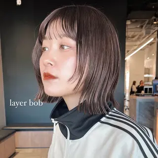 ミディアム カラー ヘアアレンジ 🌱ボブ/レイヤー/ ベージュ/あやみ✨のヘアスタイル
