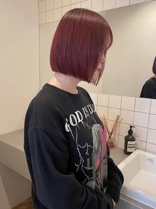 ミディアム ボブカットモデル/パ ーマ/harunaのヘアスタイル