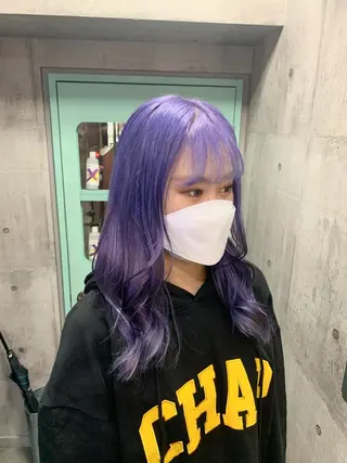 セミロング カラー ハイトーン/メンズ/ ウルフ特化   小松のヘアスタイル