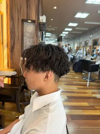 パーマ メンズ フェードカット ✄﻿杉山来輝金沢文庫のヘアスタイル