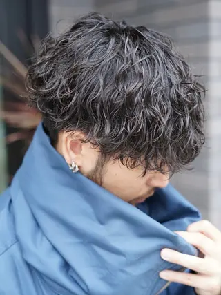 ショート カラー パーマ メンズ キッズ 栄💗レイヤーカット ｜韓国風｜haruのヘアスタイル