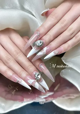 ロング M🌷nail 長さだし専門店のネイルデザイン