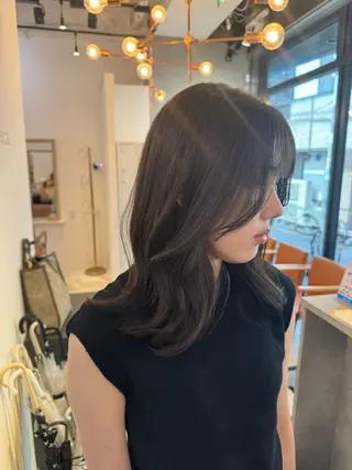 セミロング カラー 赤み無し柔らかカラー 【梅田】madokaのヘアスタイル