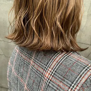 ミディアム カラー 髪質改善カラー&TR 縮毛矯正/弱酸性矯正のヘアスタイル