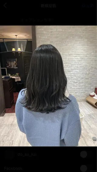 ロング カラー 曲がる縮毛矯正 LIBER 　岩名のヘアスタイル