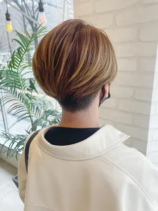 ショート カラー ケアブリーチ /髪質 改善/古橋圭史郎のヘアスタイル