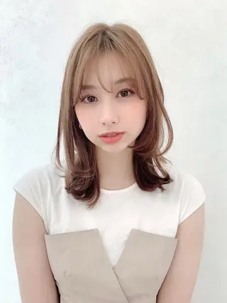 ミディアム Matie銀座所属・munモデル 様募集中☁️🤍🫧のヘアスタイル