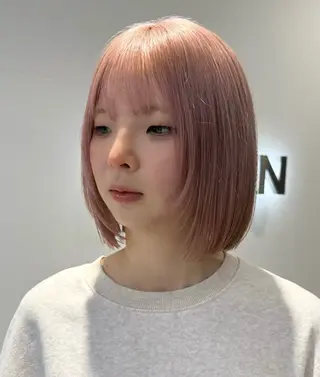 ミディアム カラー ベージュカラー/栄 透明感カラー/さあらのヘアスタイル