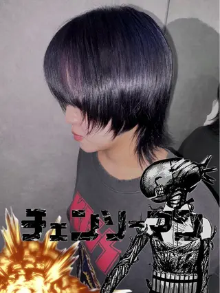 カラー がわ/レイヤー /中顔面短縮カットのヘアスタイル