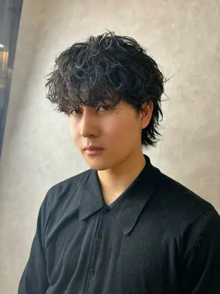 ショート パーマ メンズ 静岡/草薙パーマ メンズバレイヤージュのヘアスタイル