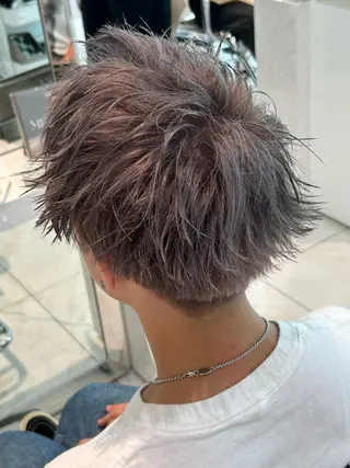 ショート メンズ スパイキーショート／ パーマ平松秀門のヘアスタイル