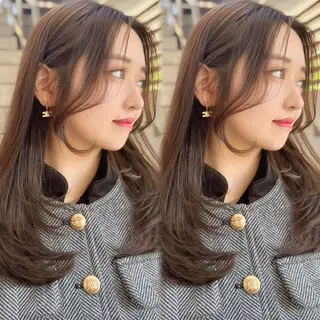 セミロング カラー レイヤー❣️縮毛矯正 川村利幸のヘアスタイル