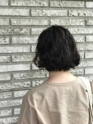 ミディアム パーマ 苅北 泰輔のヘアスタイル