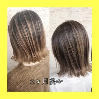 ミディアム カラー ケアブリーチ /髪質 改善/古橋圭史郎のヘアスタイル